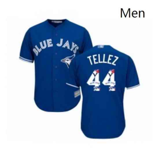 Mens Toronto Blue Jays 44 Rowdy Tellez Authentic Blue Team Logo Fashion Baseball Jersey